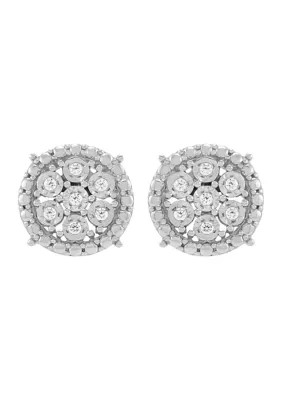 1/10 ct. t.w. Lab Grown Diamond Stud Earrings in Sterling Silver | Belk