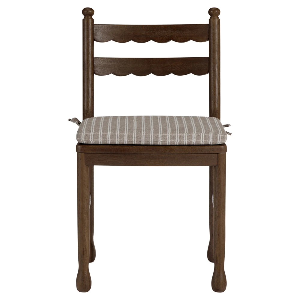 Declan Updated Traditional Dark Brown Oak Dining Chair - Set of 2 | Kathy Kuo Home