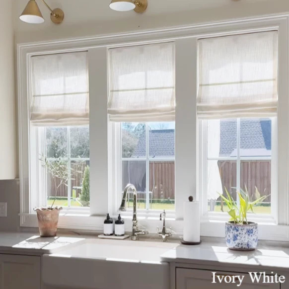 Lily Linen Roman Shades & Blinds | NeutralCurtains
