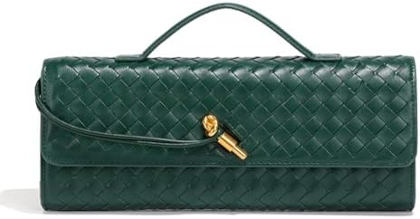 Covelin Women's Handmade Woven Evening Bag Leather Shoulder Clutch Handbag Fashion Crossbody Purs... | Amazon (US)