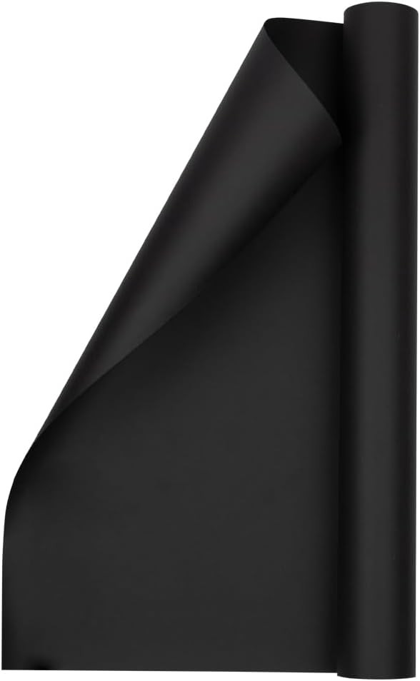 JAM Paper Gift Wrap - Matte Wrapping Paper - 26.3 Sq Ft (17 in x 18 Ft) - Matte Black - Roll Sold... | Amazon (US)