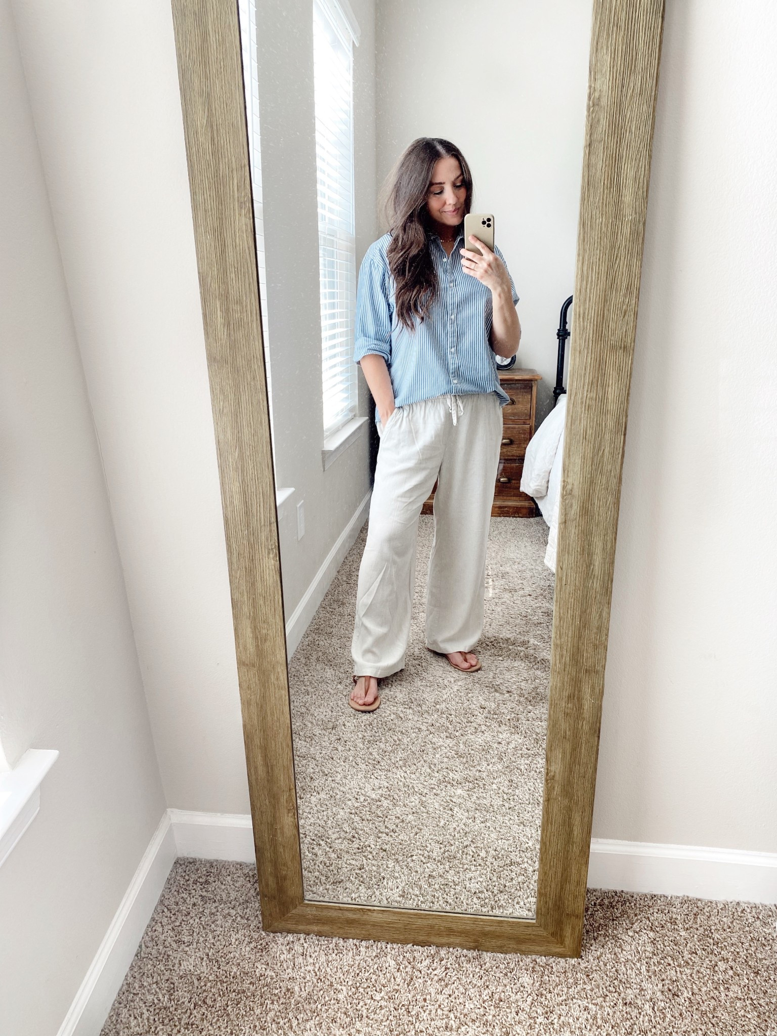 Just a girl standing in front of her dirty mirror asking for it to be the weekend.

P.S. Spring uniform unlocked. Button down blouses with linen pants or denim. Simple and classic.

#LTKSeasonal #LTKOver40