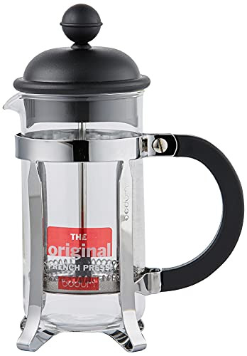 Bodum Caffettiera French Press Coffee Maker, Black Plastic Lid and Stainless Steel Frame, 3-Cup, 12-Ounce | Amazon (US)