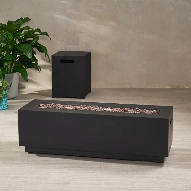 Anaka Aluminum Propane Outdoor Gas Fire Pit Table | Wayfair North America