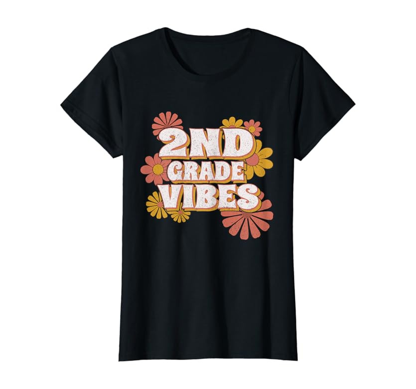 2nd Grade Vibes Shirt Second Grade Retro Floral Teachers T-Shirt | Amazon (US)