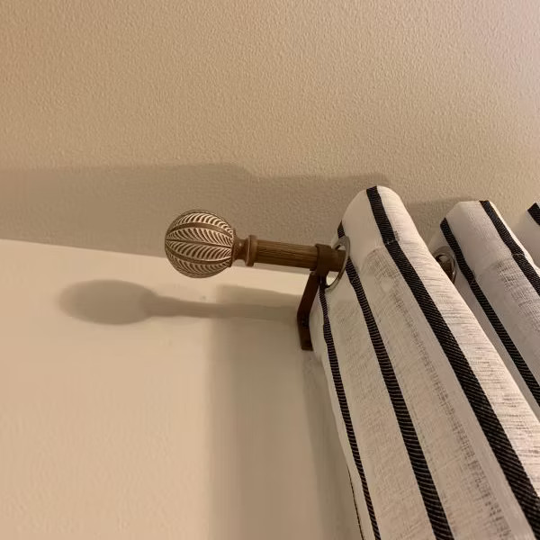 Carved Light Woodtone Ball Curtain Rod Natural - Opalhouse™ | Target