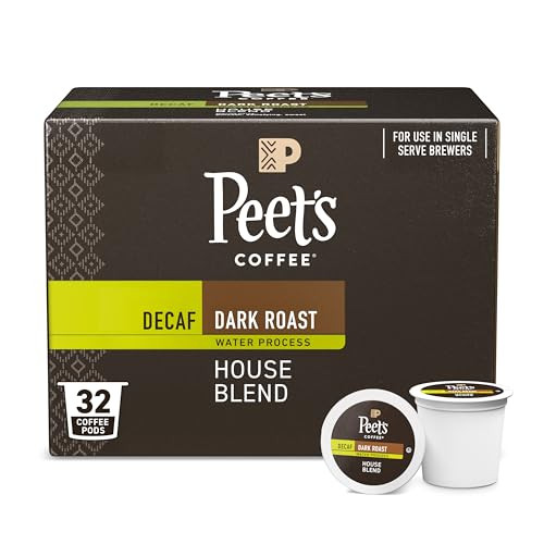 Peet's Coffee, Dark Roast Decaf Single Serve Coffee Pods - Decaf House Blend 32 Count (1 Box of 32 Pods) | Amazon (US)