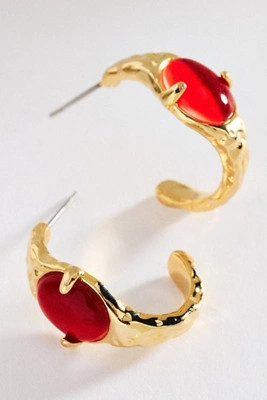 Mini Stone Hoop Earrings | Anthropologie (US)