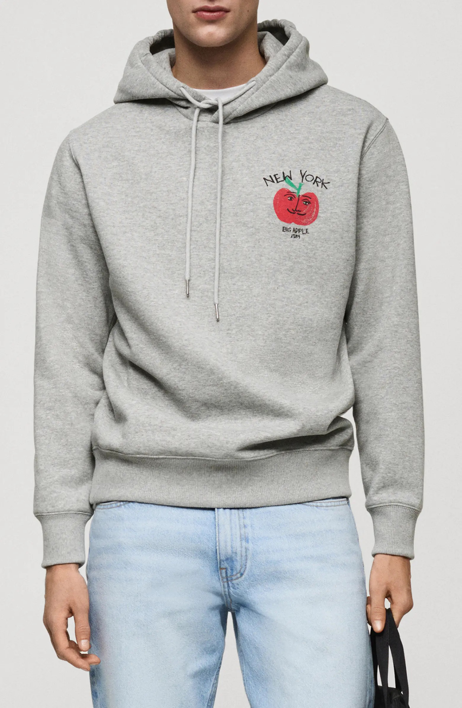 MANGO Jersey Graphic Hoodie | Nordstrom | Nordstrom