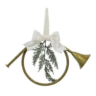 13" Gold Christmas Horn Wall Accent with White Bow by Ashland® | Michaels Stores