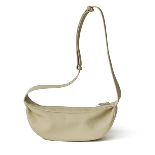 DONNAIN half Moon Bag Leather Crescent Bag for Women Wide Strap Hobo Sling Bag (Beige) | Amazon (UK)