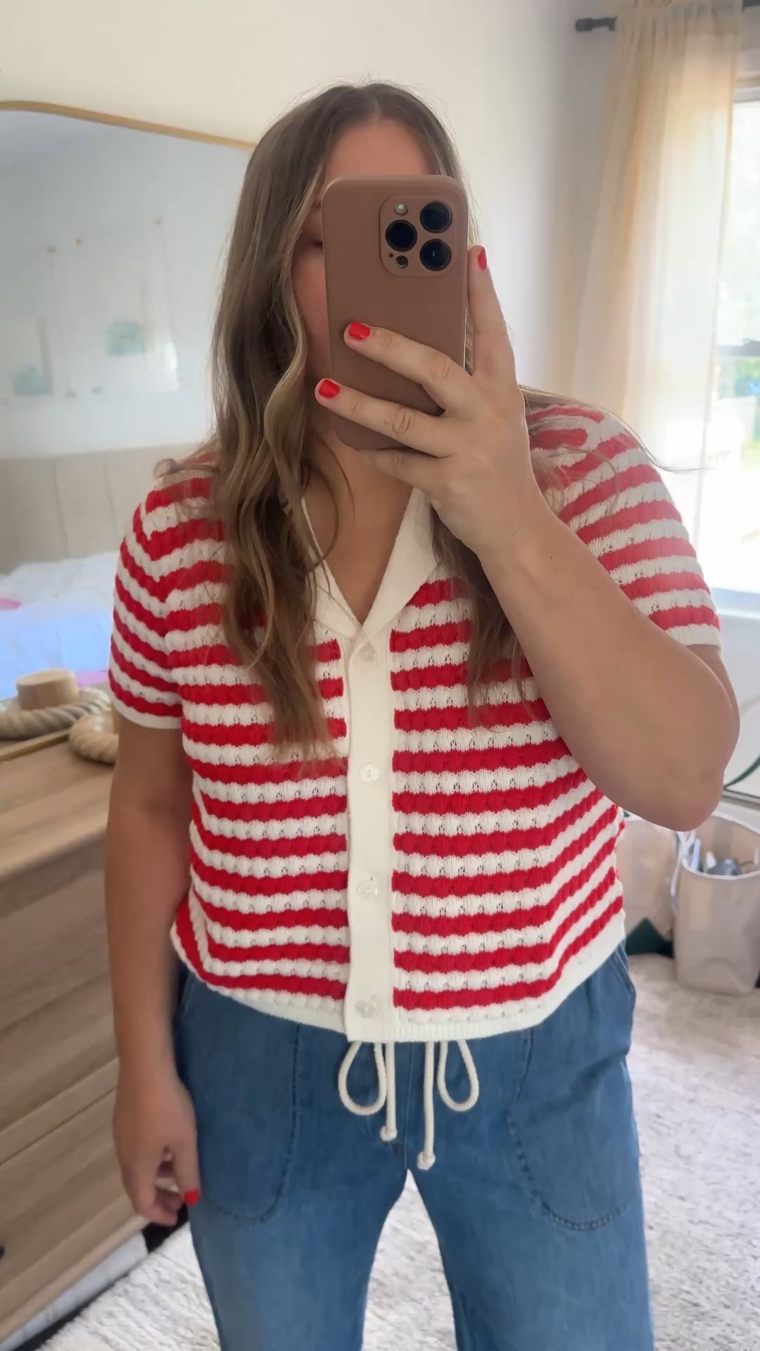 Old navy top & drawstring jeans 

Jcrew
Reformation
Summer sandal
Clare v 
Raffia bag
Summer bag 
Crochet style
Knit top
Red stripes
Striped top
Fourth of july outfit

#LTKPetite #LTKSummerEdit #LTKSeasonal