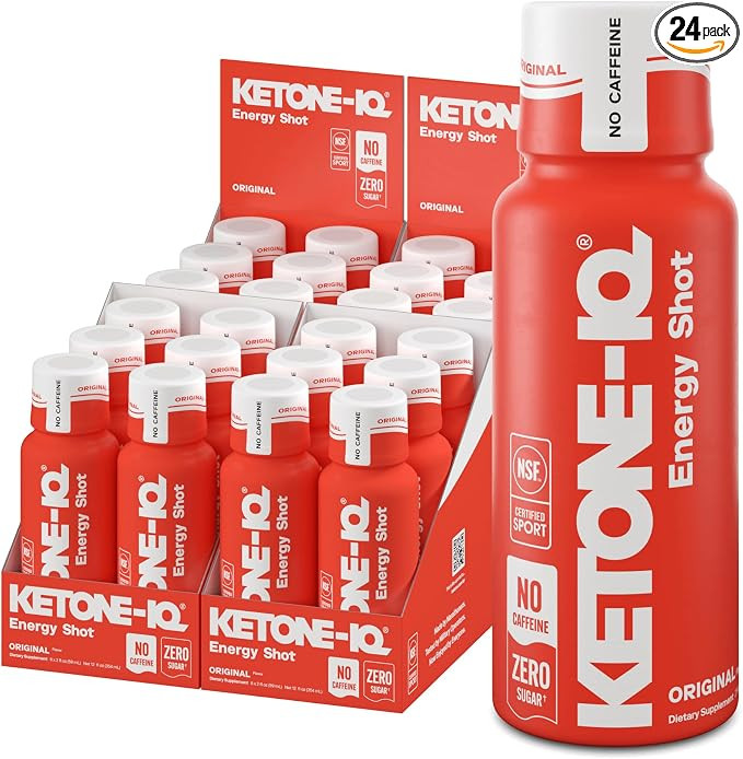 Ketone-IQ No Caffeine Exogenous Ketones Energy Shots - 24 Pack of Caffeine Free Energy Drinks wit... | Amazon (US)