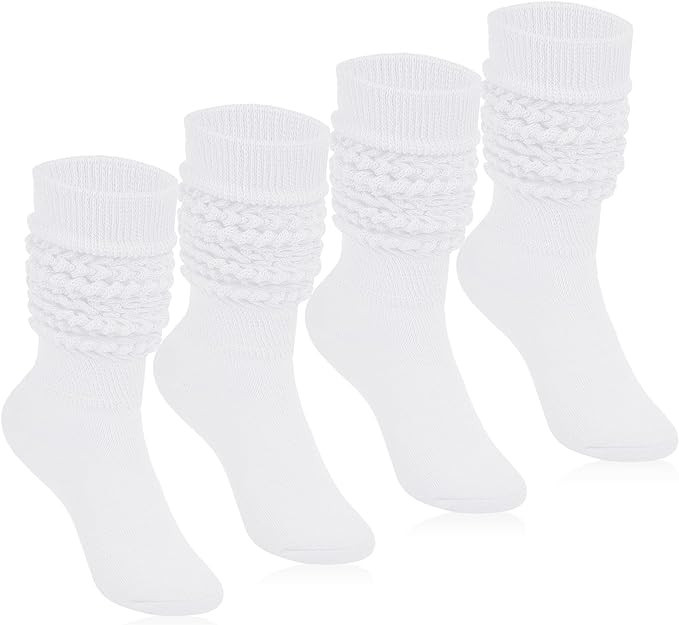 KEREDA Slouch Socks Women Extra Long Scrunch Knee High Boot Socks 4 Pairs Size 6-11 | Amazon (CA)