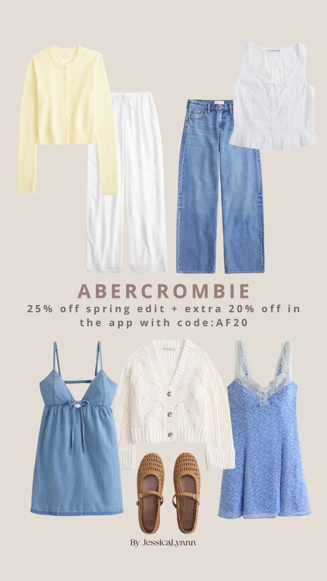 Abercrombie spring edit sale! 25% off PLUS an additional 20% off in the Abercrombie app with code: AF20 

Denim jeans / tank tops / dresses / flats / spring style / summer / cardigan 

#LTKSpringSale