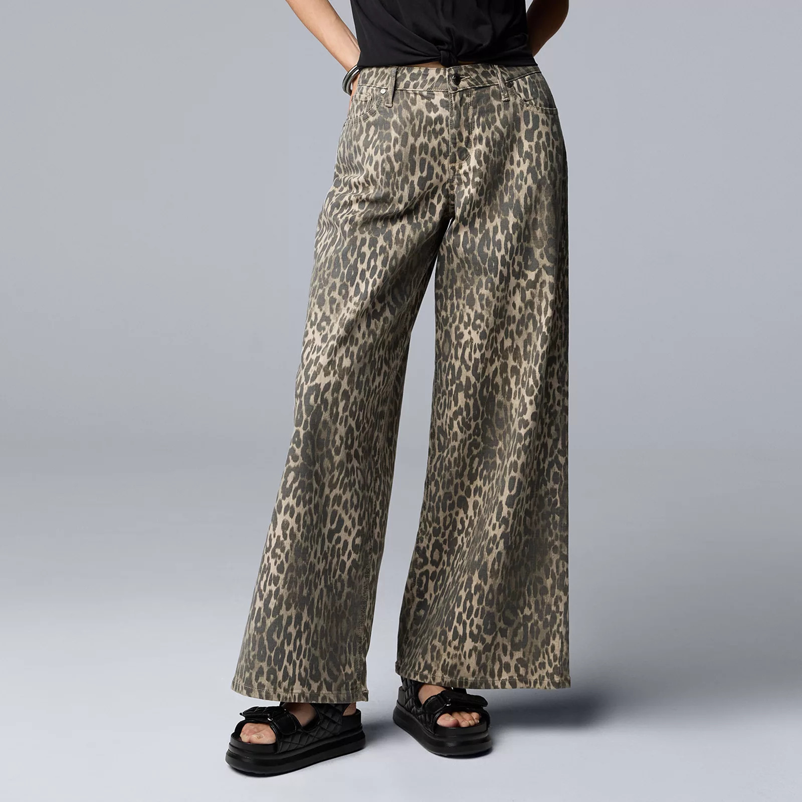 Women's Simply Vera Vera Wang Printed Wide Leg Jeans | Kohl's