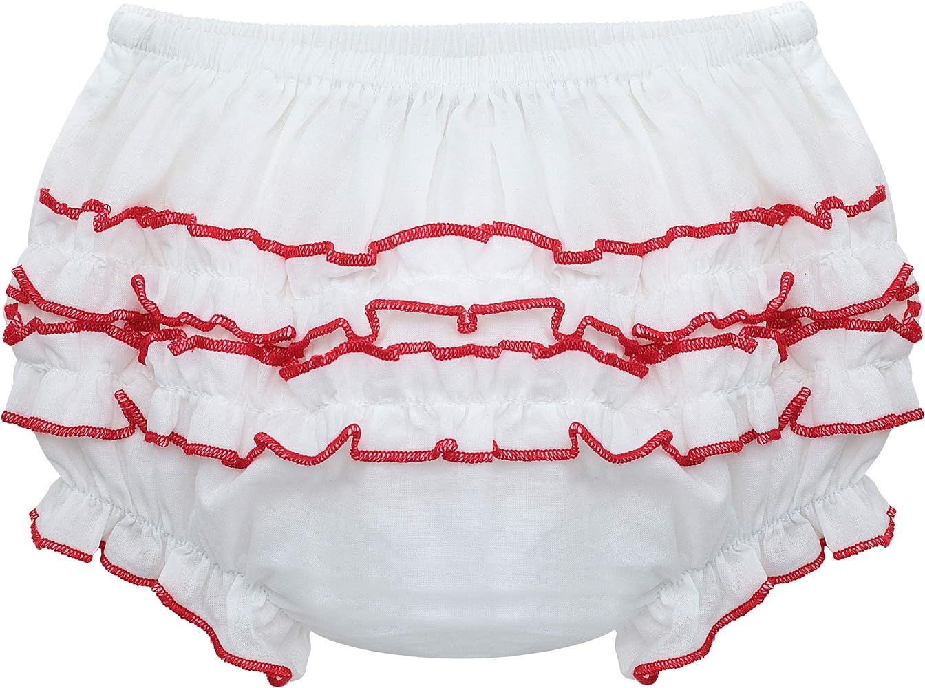 Carriage Boutique Baby Ruffle Panty Diaper Covers For Girls - Classic Baby Bloomers Diaper Cover - W | Amazon (US)