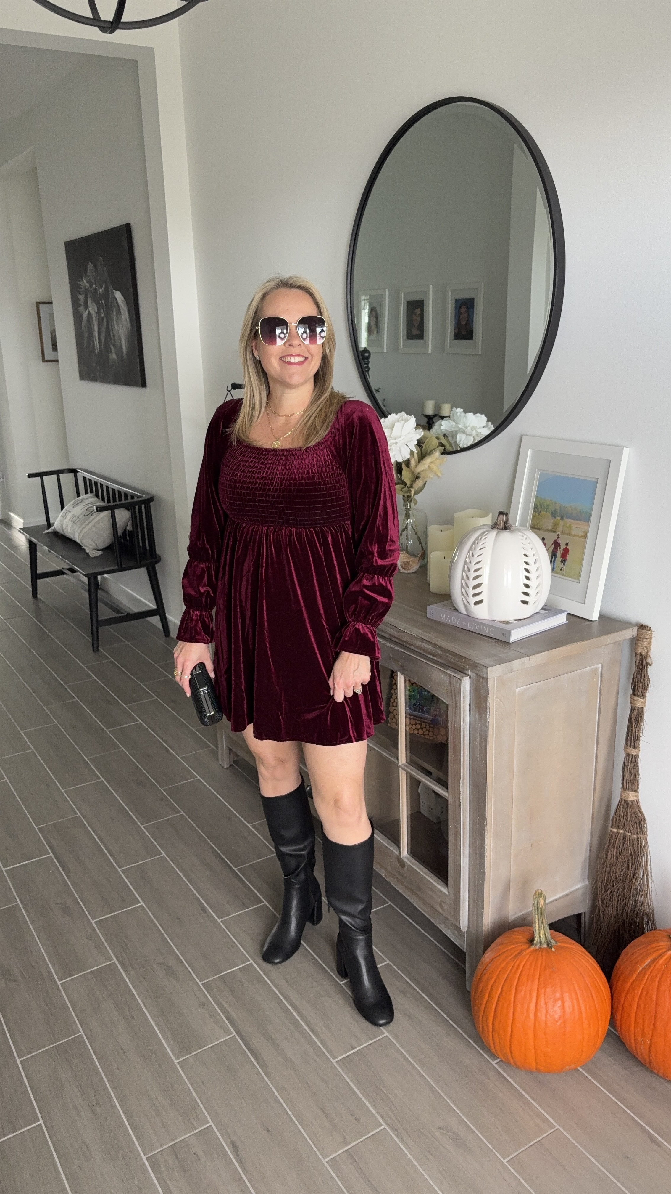 Celebrity Pink velvet dress paired with boots. 

#LTKOver40 #LTKFindsUnder50 #LTKStyleTip