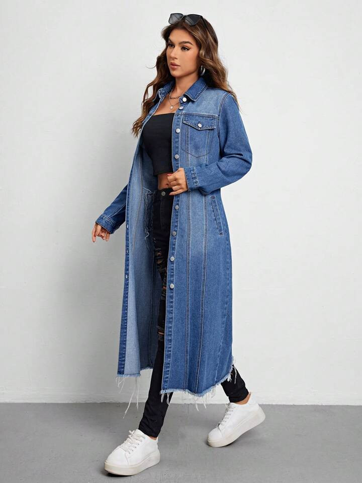 SHEIN Essnce Women'S Sexy Slim Fit Denim Jacket With Lapel Collar | SHEIN