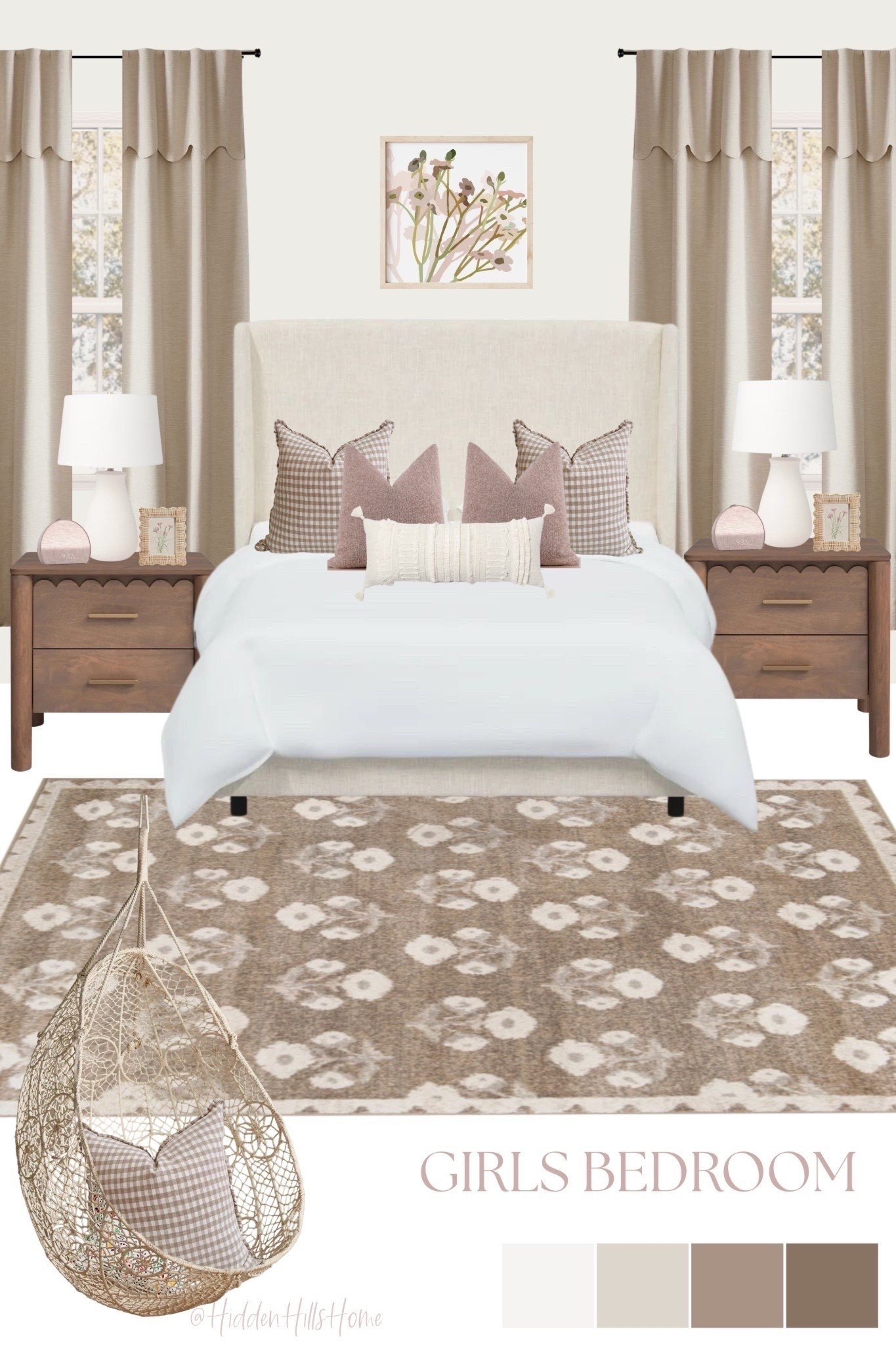 Girls room decor mood board, Tween or teen girls bedroom design, cute girls room decor ideas, Tilly bed, nightstands, home decor #bedroom

#LTKHome #LTKSaleAlert #LTKKids