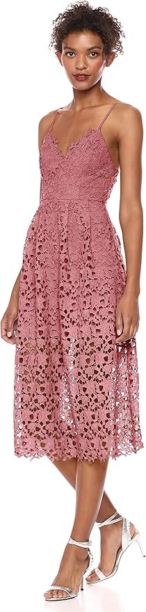 ASTR the label Women's Sleeveless Lace Fit & Flare Midi Dress | Amazon (US)