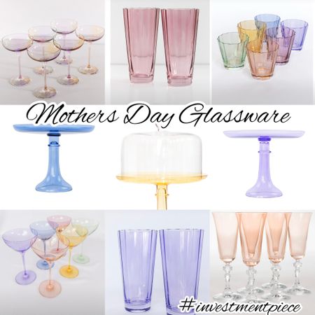 The perfect gift for Mom (or the women in your life!) colored glass! From coupes to flutes to cake stands and more. These shapes and colors will elevate everything from a drink at home to parties - and make the perfect gift! @estellecoloredass #investmentpiece 

#LTKGiftGuide #LTKstyletip #LTKhome