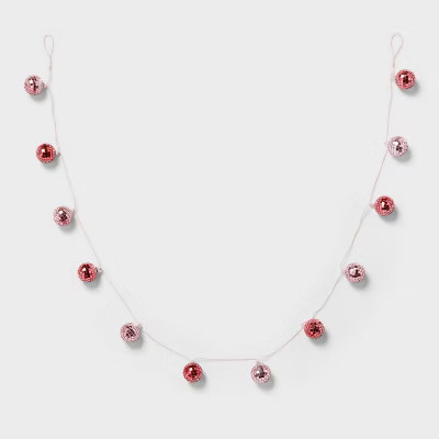 72" Disco Ball Valentine's Day Garland Pink/Purple - Spritz™ | Target