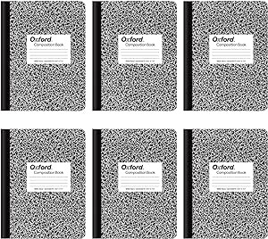 Oxford Composition Notebooks, Wide Ruled Paper, 9-3/4 x 7-1/2 Inches, 100 Sheets, Black, 6 Pack (... | Amazon (US)
