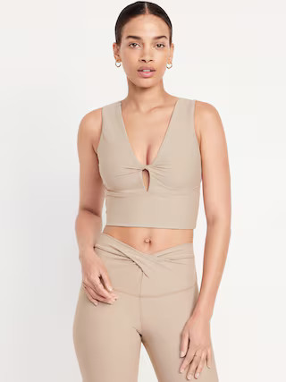 Light Support PowerSoft Twist Longline Sports Bra | Old Navy (US)