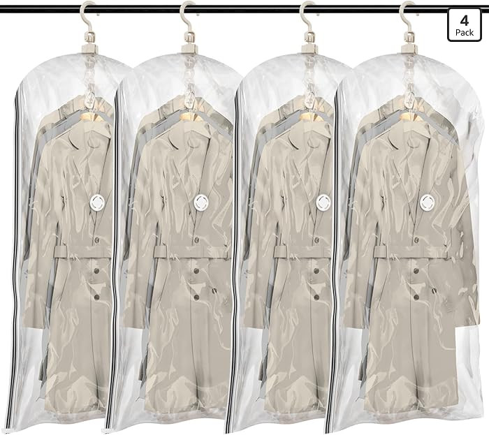 TAILI Hanging Vacuum Sealer Storage Space Saver Bags for Clothes, Suits, Coats or Jackets, 4 Pack... | Amazon (US)