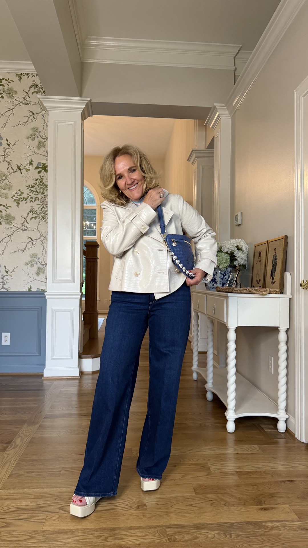 Jeans on both Nordstrom anniversary sale and anthro size. 29 reg. 
Jacket small petite
Mock neck size medium but I would size up

#LTKSaleAlert #LTKOver40 #LTKWorkwear