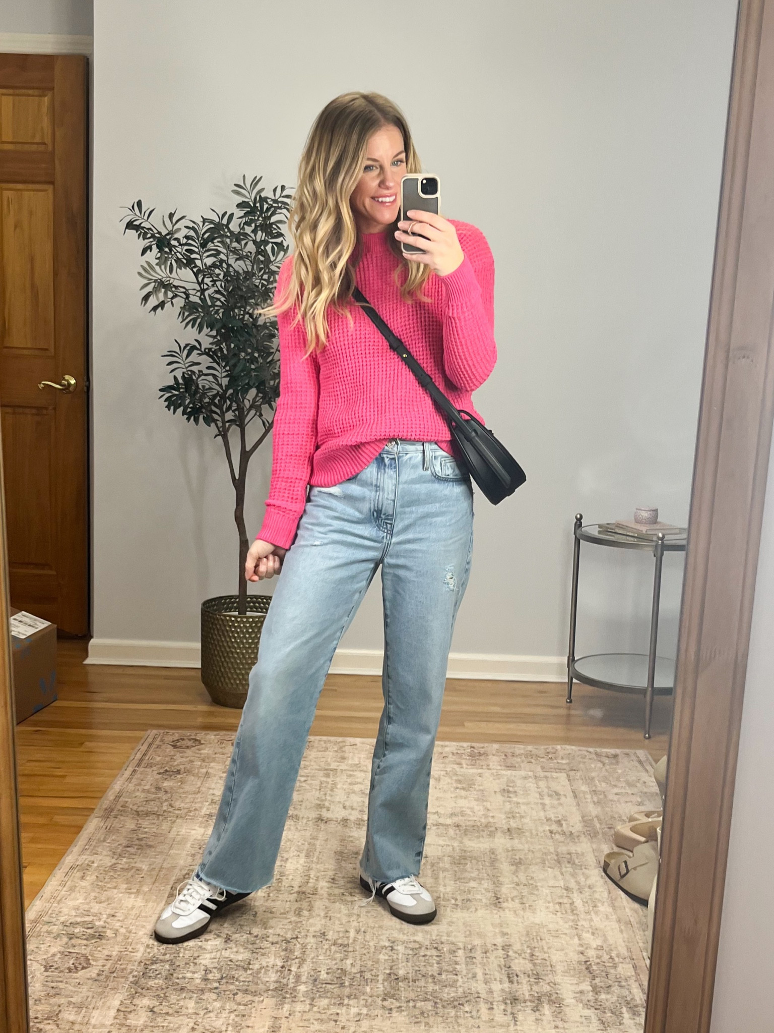 This sweater is so good! Only $14.98 and available in eight colors. I am wearing size small. I cannot link my bag, but I linked a similar Amazon style.

#LTKfindsunder100 #LTKsalealert #LTKfindsunder50