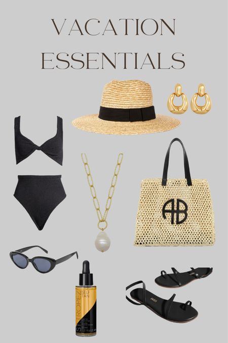 Holiday essentials - what I would bring on vacation for a beach day 

Beach tote, black bikini, Hunza g, sandals, Anine Bing tote, beach hat

#LTKfindsunder100 #LTKswim #LTKstyletip