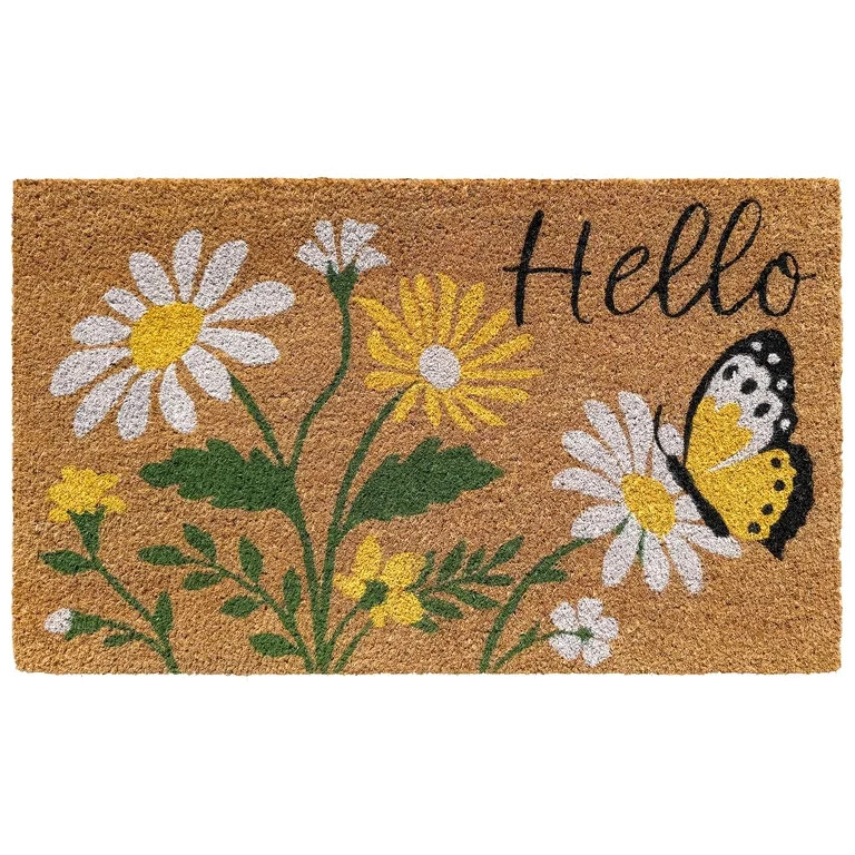 Achim Printed Coir Spring Doormat 18" x 30" - Hello Butterfly | Walmart (US)