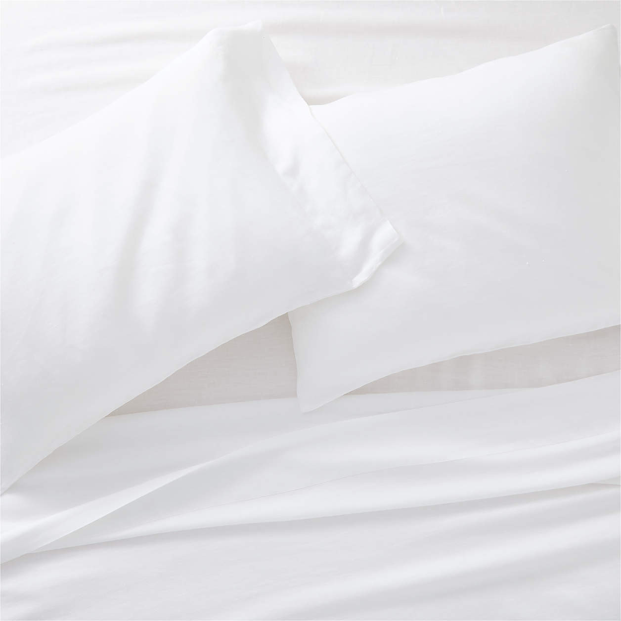 Aire Natural Hemp White King Bed Sheet Set | Crate & Barrel