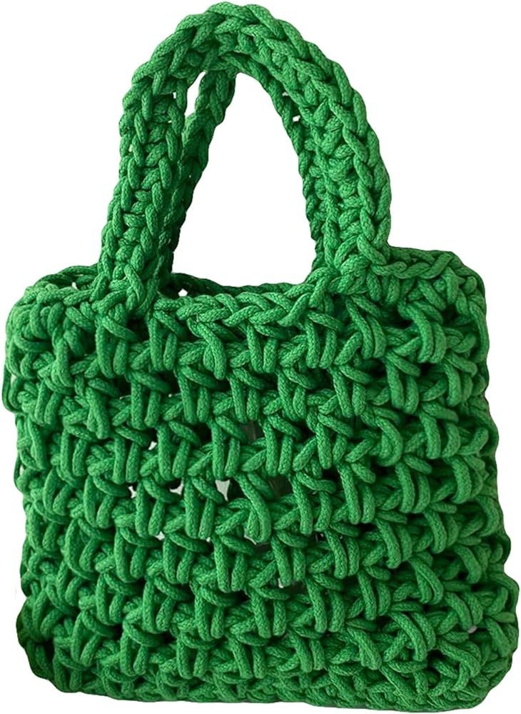 Verdusa Women's Hollow Out Crochet Tote Handbag Top Handle Woven Bags | Amazon (US)