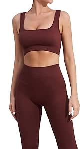 Yodygaga Workout Outfits For Women 2 Piece Seamless High Waist Leggings Sports Bra Set Yoga Activ... | Amazon (US)