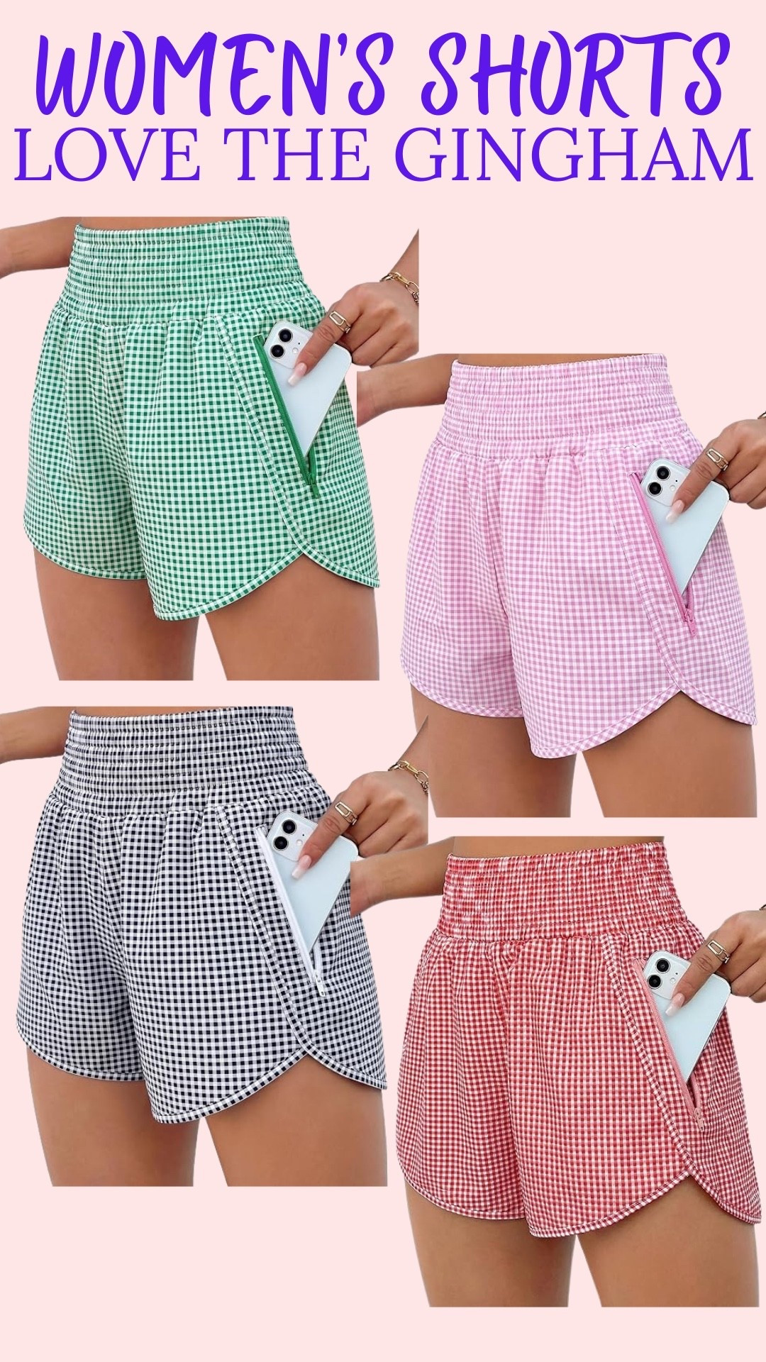 Gingham shorts for women

#LTKootd