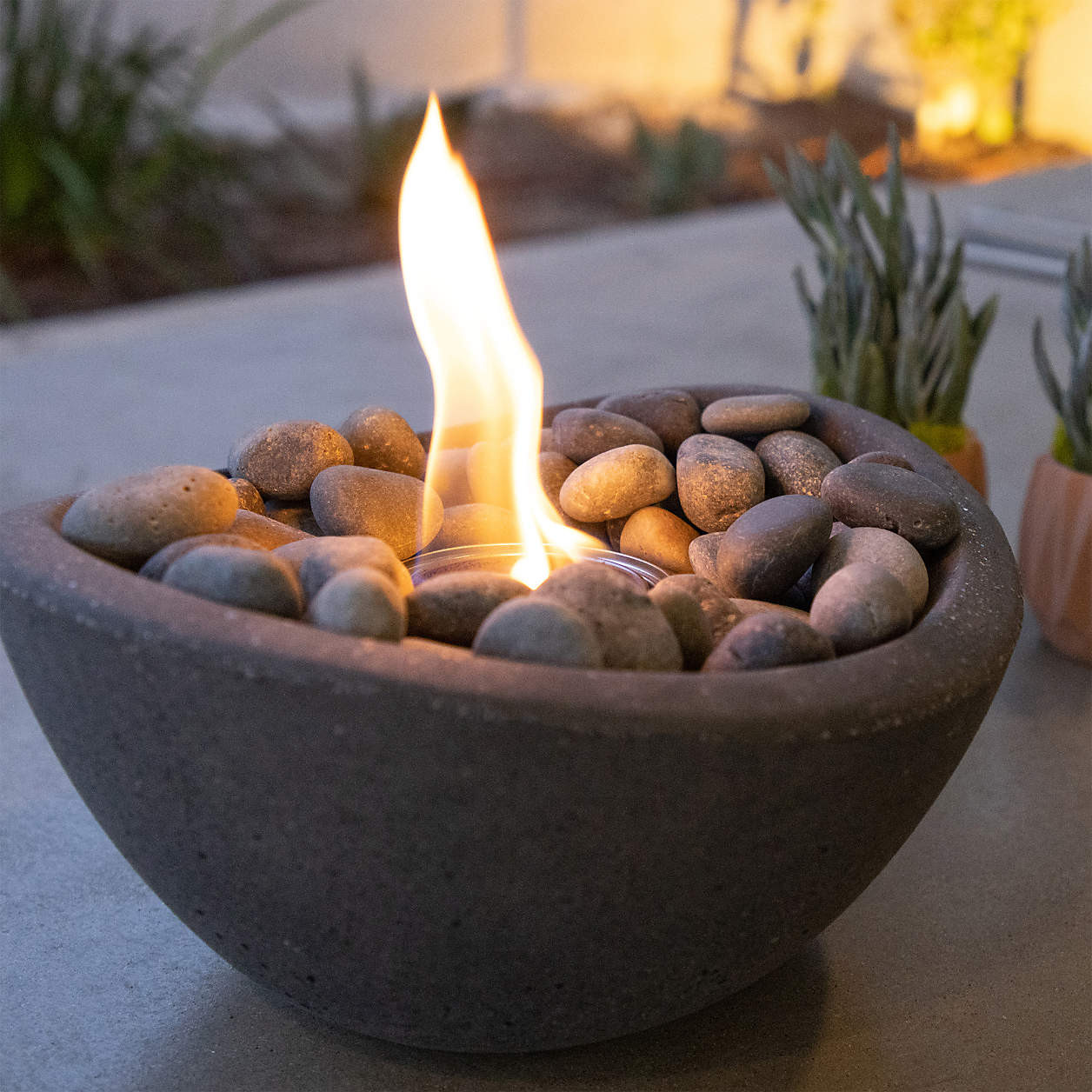 TerraFlame Wave Graphite Grey Outdoor Tabletop Fire Bowl | Crate & Barrel | Crate & Barrel