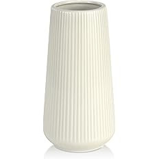 Beige Ceramic Vase, GUKJOB Small Cute Flower Vase for Pampas Grass, Home, Living Room, Dining Tab... | Amazon (US)
