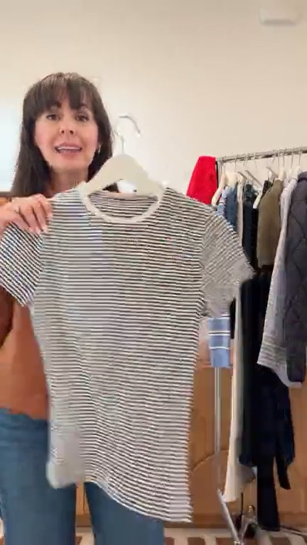 Newer find that is included in the Nordstrom sale! ✨ A great striped crewneck top in navy/white. Also available in green/white color combo. A great layering and transitional piece!

#LTKootd #LTKSeasonal #LTKSaleAlert