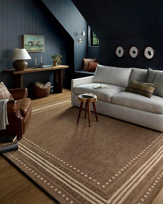 Loloi Chris Loves Julia Alfie Collection ALF-02 Bark/Natural 8'-6" x 11'-6" Area Rug Wool Neutral... | Amazon (US)