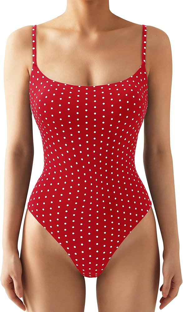 SUUKSESS Women Sexy Square Neck Thong Bodysuit Backless Cami Bodysuit Top | Amazon (US)