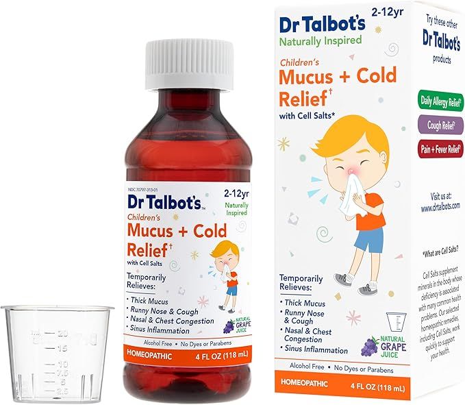 Dr. Talbot's Mucus + Cold Relief Liquid Medicine, Naturally Inspired, for Children, Includes Dosa... | Amazon (US)