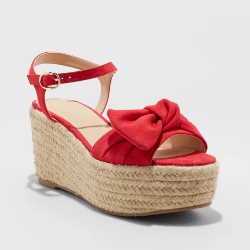 Women's Happy Bow Espadrille Wedges - A New Day™ | Target