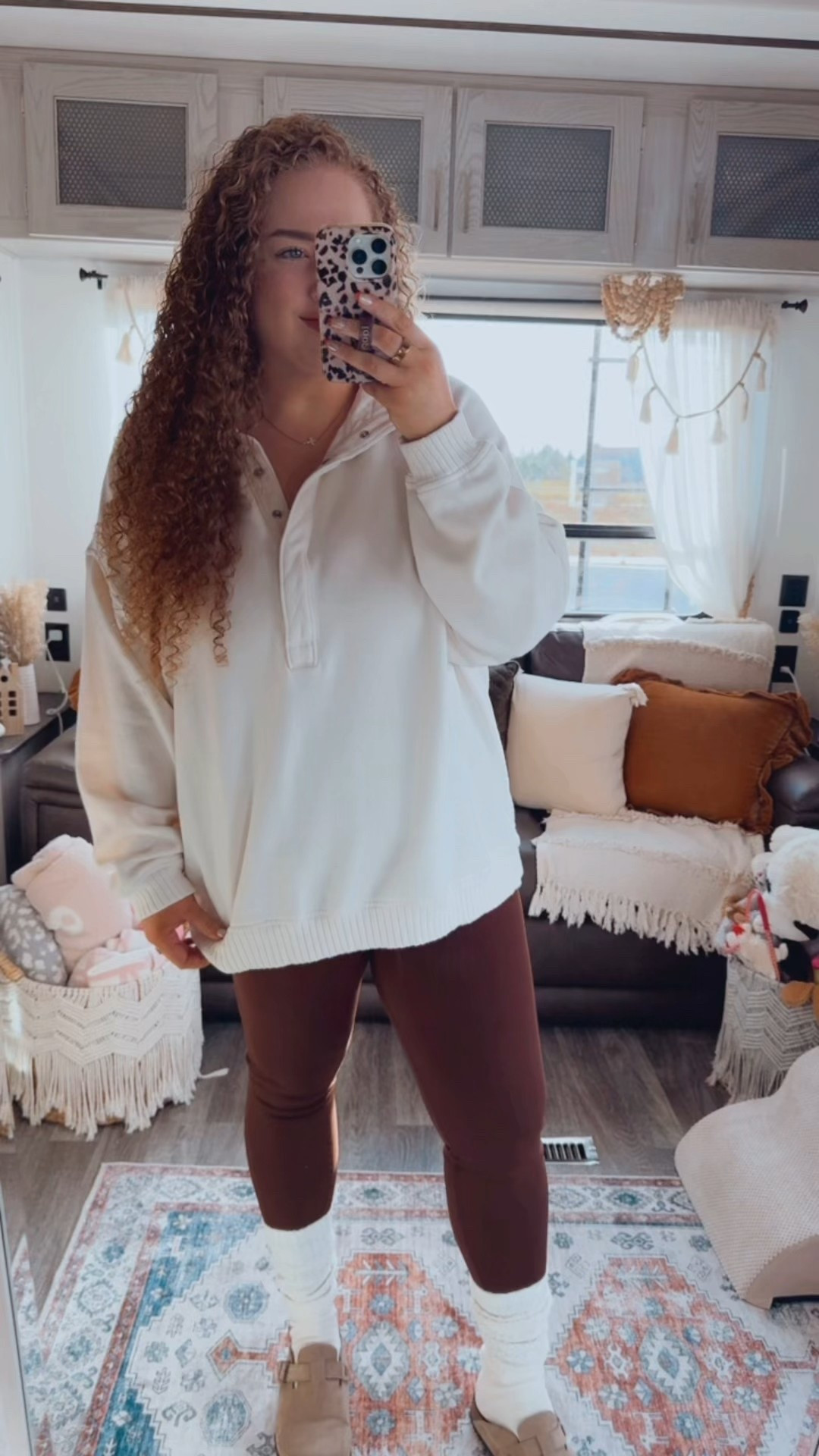 Cozy layers and a little pop of red for the season ❤️✨ This is one of those easy winter looks that feels cute without trying too hard. 👏Perfect for errands, cozy days at home, or anything casual on the holiday calendar. Saving everything here so you can grab the pieces you’ll reach for all season long. 🥰 cream pullover | aerie pullover | cozy cream pullover | red leggings | amazon red leggings | winter leggings outfit | cream scrunchy socks | scrunchy socks | amazon scrunchy socks | clogs | amazon clogs | cozy winter outfit | casual holiday outfit | christmas casual outfit | holiday errands outfit | comfy holiday style | winter cozy outfit | festive but casual look | red and cream outfit | everyday winter outfit | winter wardrobe staples | seasonal outfit inspo | comfy outfit ideas | warm winter outfit | easy throw on outfit | winter casual style | holiday season outfit ideas

#LTKootd #LTKdayinmylife #LTKgrwm