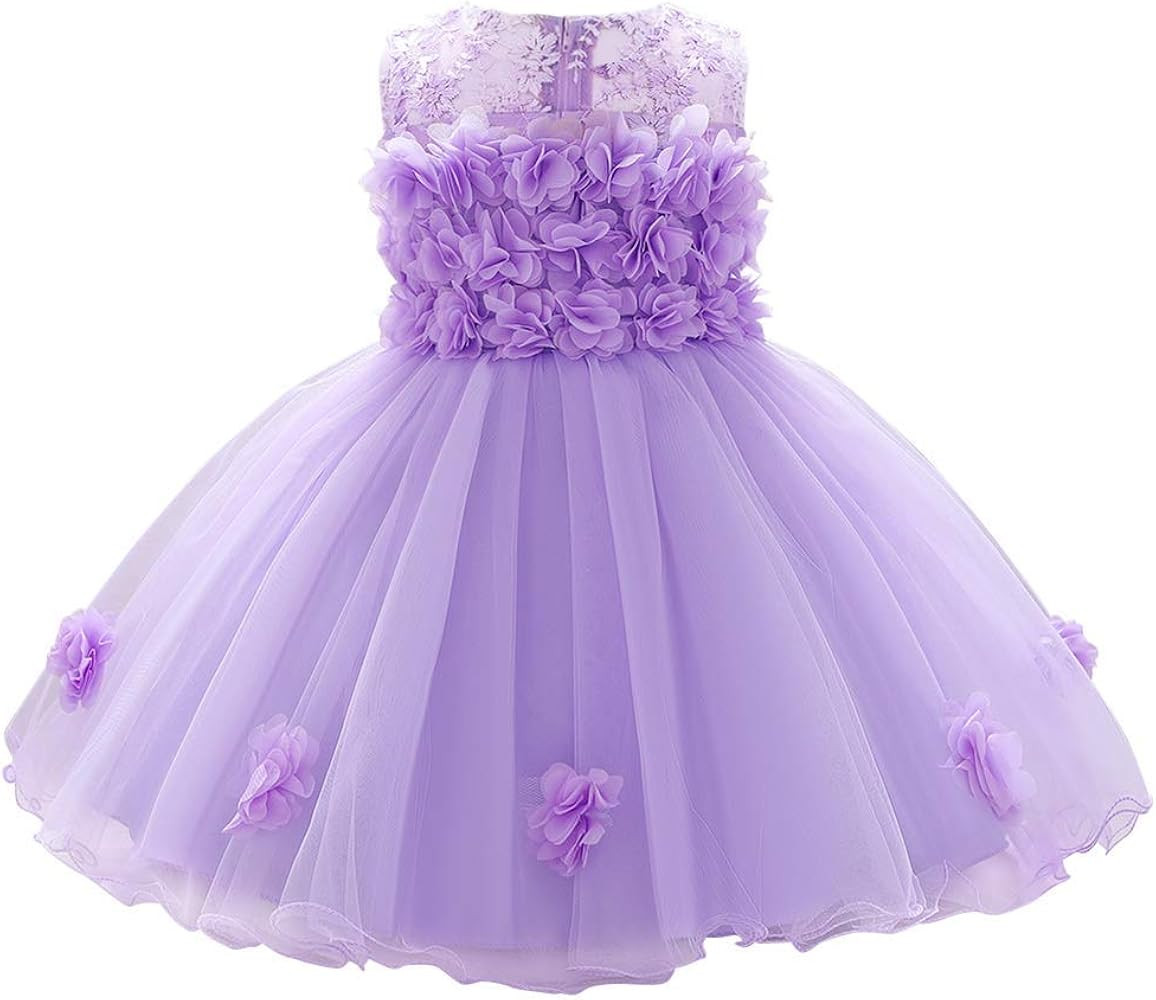 ODASDO Baby Girl Flower Dress Infant Wedding Bridesmaid Birthday Party Pageant Tutu Tulle Princes... | Amazon (US)