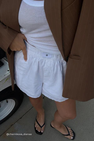 RHEA WHITE COTTON SHORT | DISSH