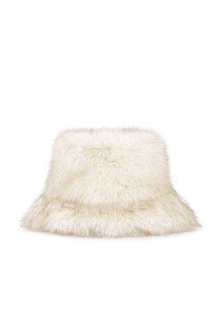 Lovers and Friends Perri Faux Fur Bucket Hat in Snow Grey from Revolve.com | Revolve Clothing (Global)