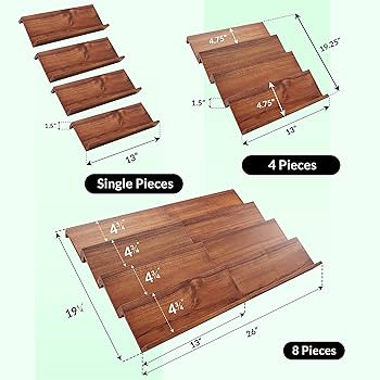 Tinamo Acacia Wooden Spice Rack Organizer for Cabinet - Spice Drawer Insert, Spice Organization f... | Amazon (US)